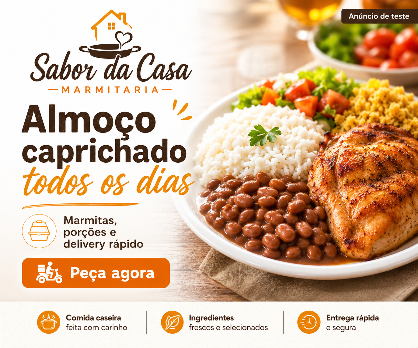Publicidade de almoço da casa